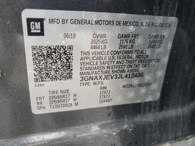 2018 CHEVROLET EQUINOX LT - 3GNAXJEV3JL413486