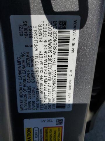 2022 HONDA CIVIC SPOR 2HGFE2F50NH579005