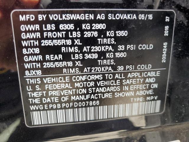 2015 VOLKSWAGEN TOUAREG V6 WVGEP9BP0FD007866