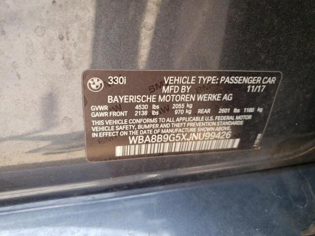 2018 BMW 330 I WBA8B9G5XJNU99426