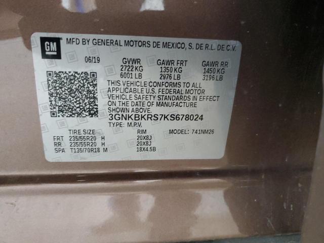 2019 CHEVROLET BLAZER PRE - 3GNKBKRS7KS678024
