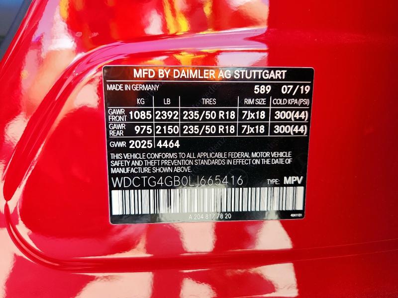 2020 MERCEDES-BENZ GLA 250 4M WDCTG4GB0LJ665416
