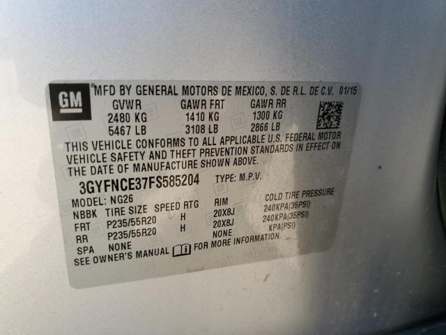2015 CADILLAC SRX PERFOR 3GYFNCE37FS585204