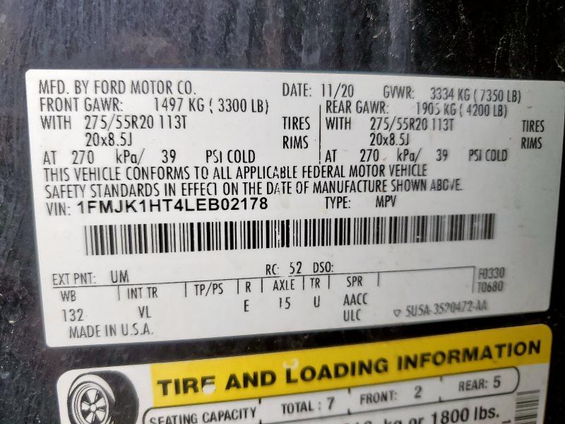 2020 FORD EXPEDITION - 1FMJK1HT4LEB02178
