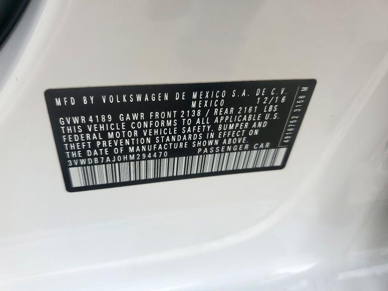 2017 VOLKSWAGEN JETTA SE - 3VWDB7AJ0HM294470