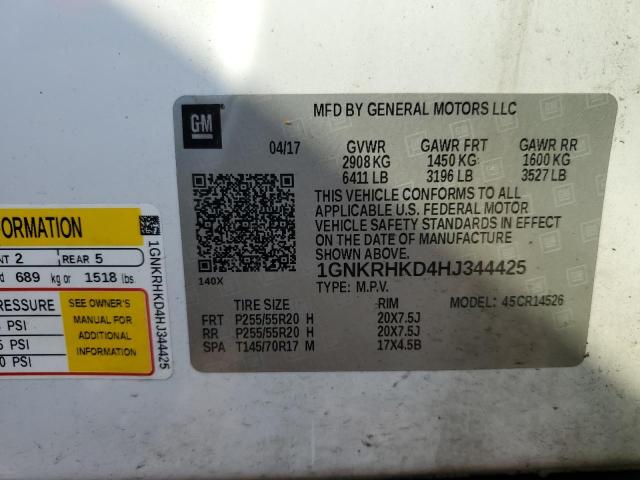 2017 CHEVROLET TRAVERSE L - 1GNKRHKD4HJ344425