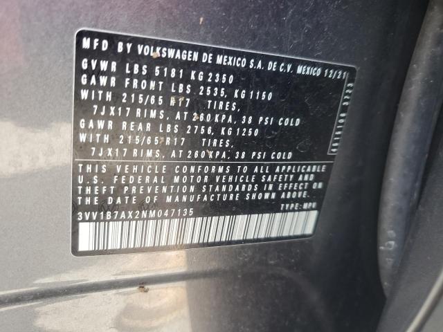 2022 VOLKSWAGEN TIGUAN S - 3VV1B7AX2NM047135