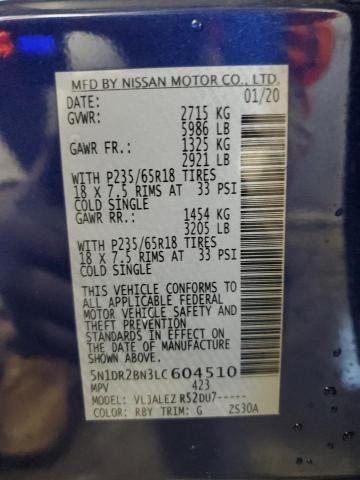 2020 NISSAN PATHFINDER 5N1DR2BN3LC604510