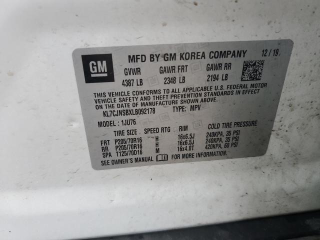 2020 CHEVROLET TRAX LS KL7CJNSBXLB092178