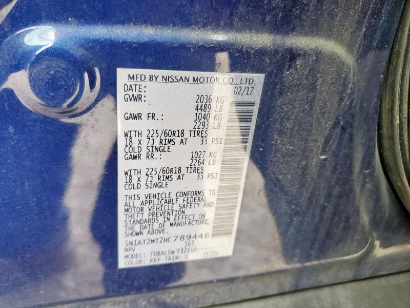 2017 NISSAN ROGUE S - 5N1AT2MT2HC789446