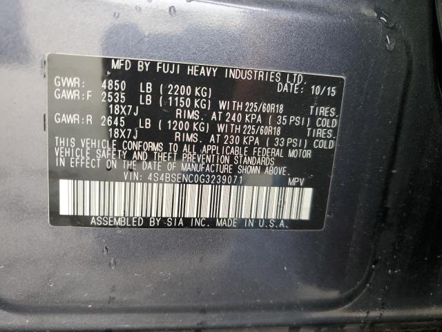 2016 SUBARU OUTBACK 3. 4S4BSENC0G3239071
