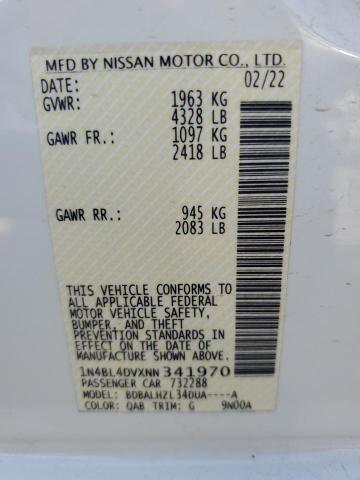 2022 NISSAN ALTIMA SV 1N4BL4DVXNN341970