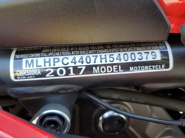 2017 HONDA CBR500 RA- MLHPC4407H5400379