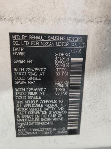 2016 NISSAN ROGUE S KNMAT2MTXGP662472