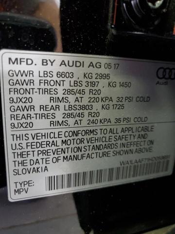2017 AUDI Q7 PREMIUM WA1LAAF71HD059691