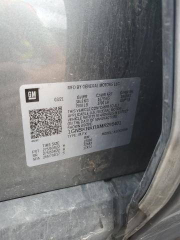 2021 CHEVROLET TAHOE K150 1GNSKRKDXMR295401