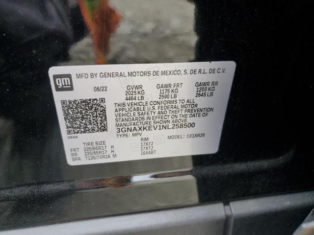 2022 CHEVROLET EQUINOX LT 3GNAXKEV1NL258500