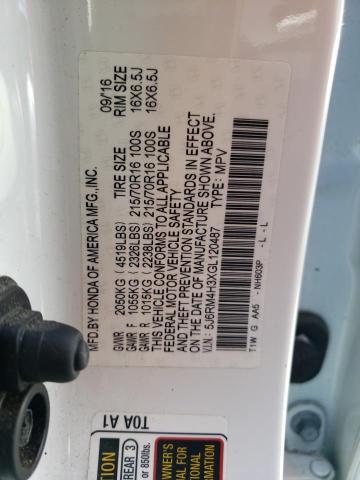 2016 HONDA CR-V LX 5J6RM4H3XGL120487