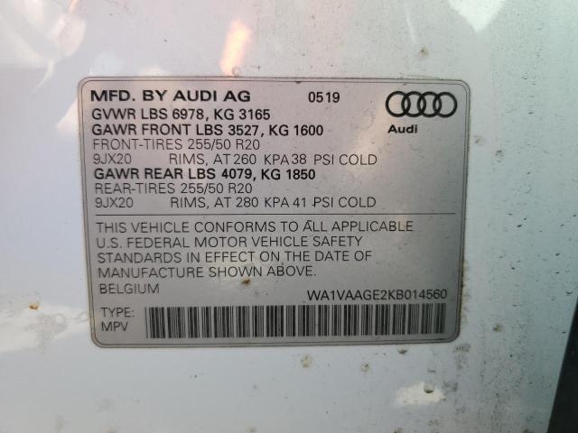 2019 AUDI E-TRON PRE - WA1VAAGE2KB014560