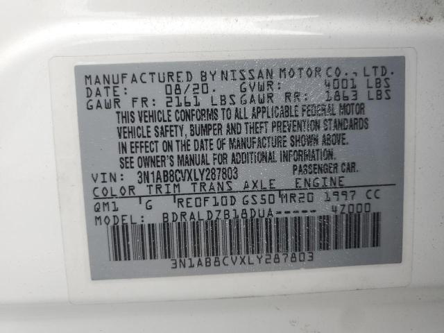2020 NISSAN SENTRA SV - 3N1AB8CVXLY287803