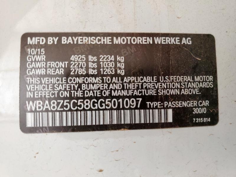 2016 BMW 328 XIGT S WBA8Z5C58GG501097