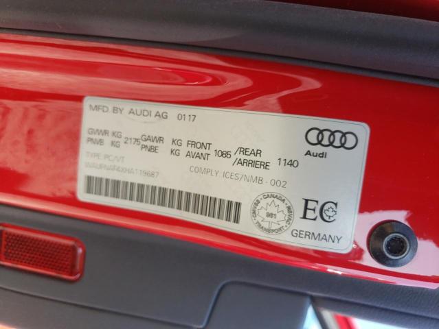 2017 AUDI A4 PRESTIG WAUFNAF4XHA119687