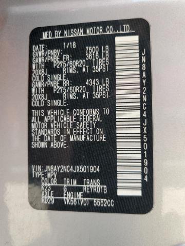 2018 NISSAN ARMADA SV JN8AY2NC4JX501904