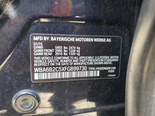2015 BMW 650 I GRAN - WBA6B2C5XFGB99730
