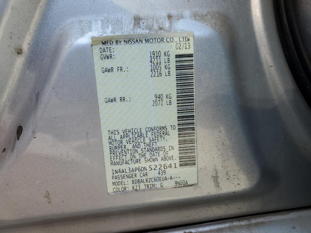 Nissan Altima 2.5 2013