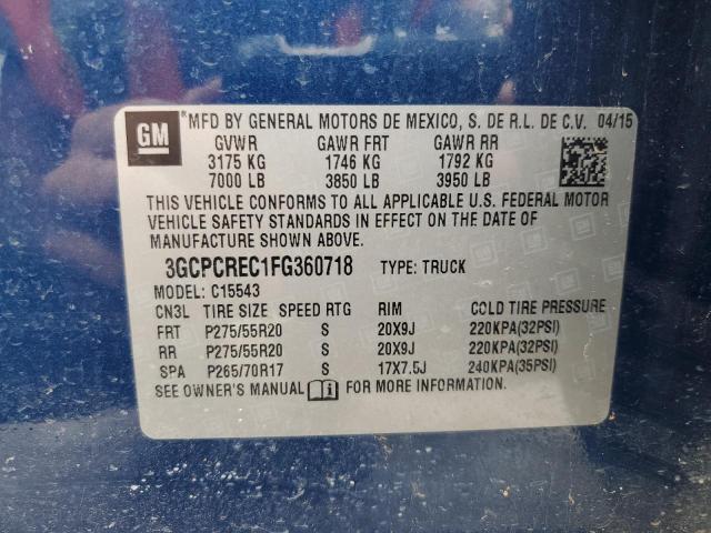 2015 CHEVROLET SILVERADO - 3GCPCREC1FG360718