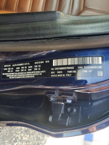 2019 ALFA ROMEO GIULIA TI ZARFAMBN2K7605452