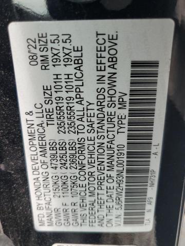 2022 HONDA CR-V TOURI 5J6RW2H93NL001910
