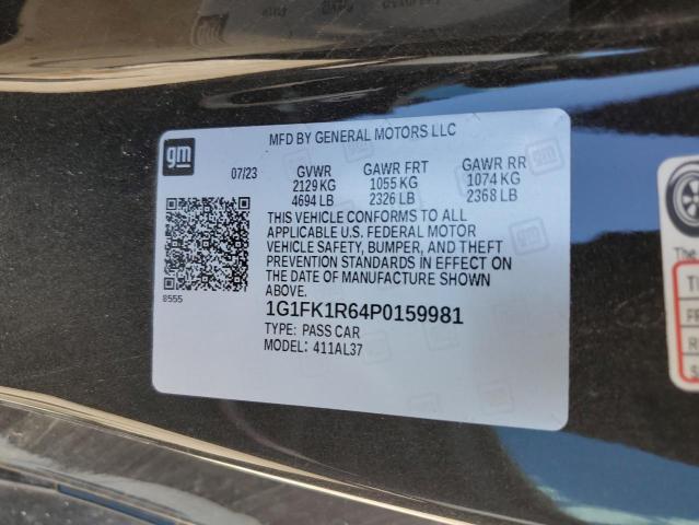 2023 CHEVROLET CAMARO ZL1 1G1FK1R64P0159981