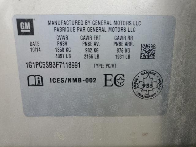 2015 CHEVROLET CRUZE LT 1G1PC5SB3F7118991