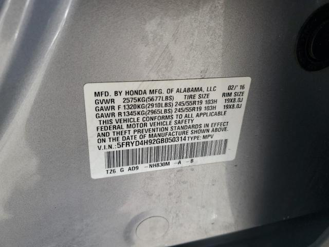 2016 ACURA MDX ADVANC 5FRYD4H92GB050314