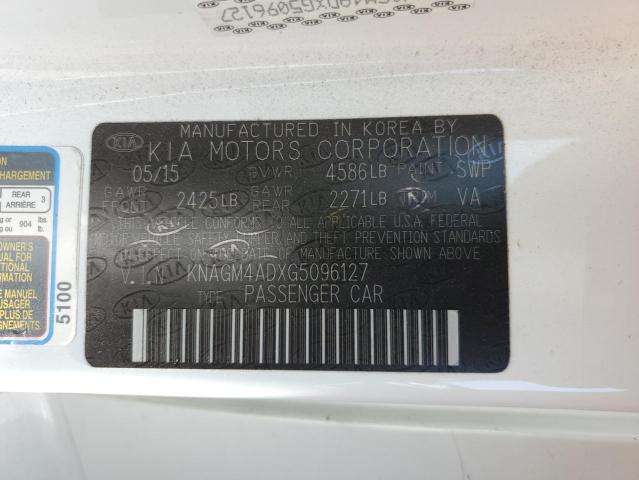 2016 KIA OPTIMA HYB - KNAGM4ADXG5096127