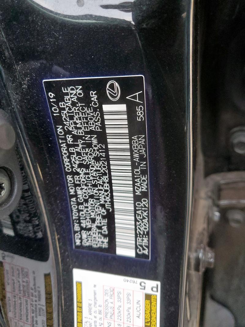 2020 LEXUS UX 200 JTHX3JBH8L2021412