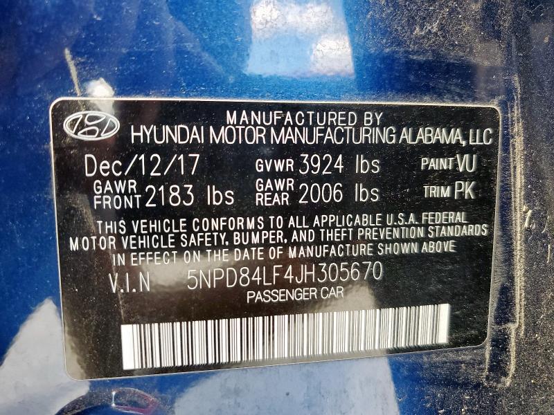 2018 HYUNDAI ELANTRA SE - 5NPD84LF4JH305670