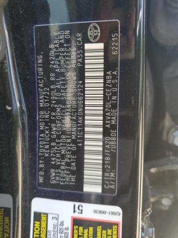 2022 TOYOTA CAMRY LE 4T1C11AK0NU662124