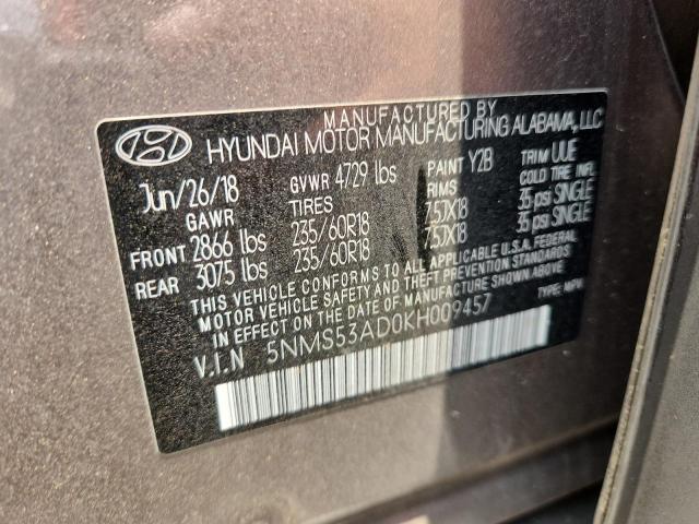 2019 HYUNDAI SANTA FE L 5NMS53AD0KH009457