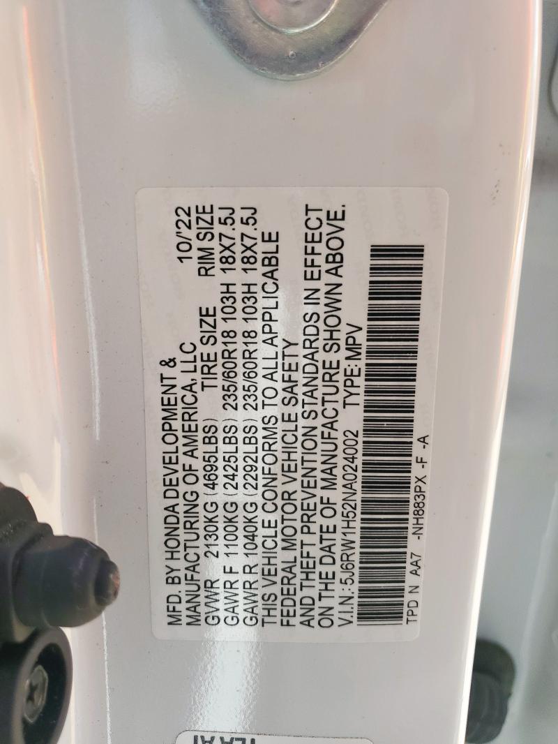 2022 HONDA CR-V EX - 5J6RW1H52NA024002