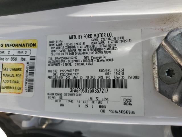 2016 FORD FUSION TIT 3FA6P0SU2GR357217