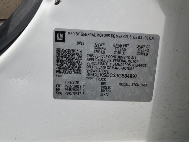 2018 CHEVROLET SILVERADO - 3GCUKSEC3JG584997