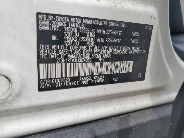 2020 TOYOTA RAV4 LE 2T3H1RFV3LC074358