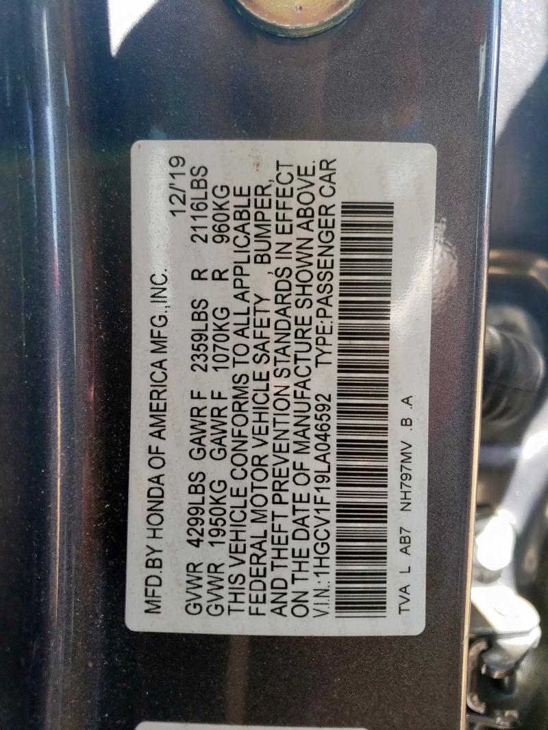 2020 HONDA ACCORD LX 1HGCV1F19LA046592