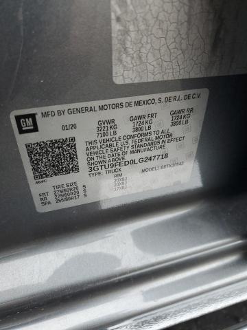 2020 GMC SIERRA K15 - 3GTU9FED0LG247718