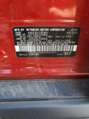 2022 MITSUBISHI OUTLANDER SPORT ES JA4APUAU2NU022357