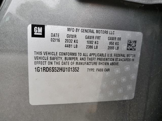 2017 CHEVROLET VOLT PREMI - 1G1RD6S52HU101352