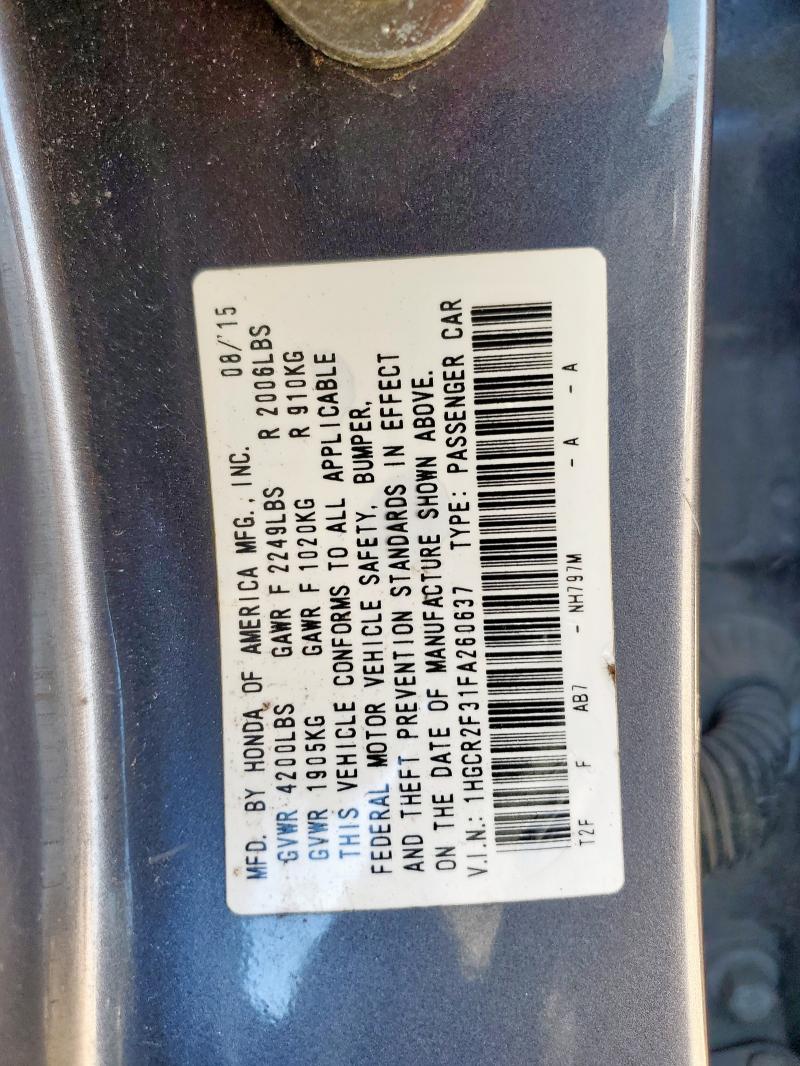 2015 HONDA ACCORD LX - 1HGCR2F31FA260637