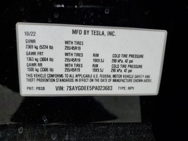 2023 TESLA MODEL Y 7SAYGDEE5PA023683
